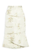 BROCK COLLECTION FANTASY CHINÉ TIERED SKIRT