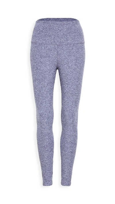 Beyond Yoga Space Dye Caught In The Midi High Waisted Leggings In Dusty Violet Lovely Lilac