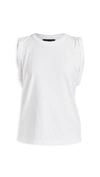 Citizen Of Humanity White Jordana Rolled Sleeve Tank Top In White