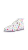 Ireneisgood 10mm Unicorn Print Cotton Hi Top Sneaker In White