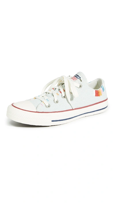 Converse Chuck Taylor All Star Ox Trainers In Blue Tint/multi/egret