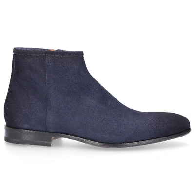 Santoni Ankle Boots 16457 Suede In Blue