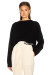 Loulou Studio Bruzzi Cropped Wool And Cashmere-blend Sweater In Black