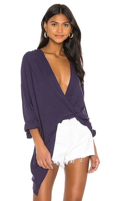Yfb Clothing Corinne Top In Eggplant