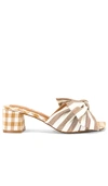 JAGGAR BOW STRIPE HEEL – TOFFEE & WHITE,JAGR-WZ142