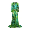 Versace Crystal-embellished Printed Silk-chiffon Gown In Verde Stampa