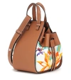 Loewe Paula's Ibiza Hammock Mini Printed Leather Shoulder Bag In Brown