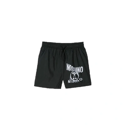 Moschino Kids' Logo Print Shorts In Black