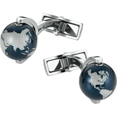 Montblanc Men's Sterling Silver Iconic Globe Cuff Links