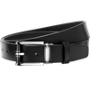 MONTBLANC RECTANGULAR ROLL 3 RINGS MOTIF BLACK RESIN & SHINY STAINLESS STEEL PIN BUCKLE BELT