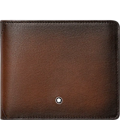 Montblanc Meisterstuck Sfumato Burnished Leather Bi-fold Wallet In Brown