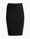 St John St. John Solid Stretch Knit Pencil Skirt In Caviar