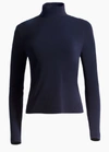 St John Long Sleeve T-neck Shell In Navy