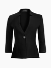 ST JOHN NOTCHED FUNNEL NECKLINE KNIT JACKET