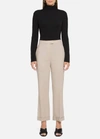 St John Stretch Tropical Wool Cropped Pant With Bottom Cuff In Cork