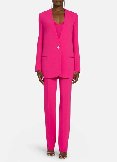 St John Heavy Cady Collarless Jacket In Wildberry