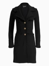 St John Milano Pique Fit And Flare Topper Coat In Caviar