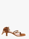 Paris Texas 45mm Suede Toe Ring Lace-up Sandals In Brown