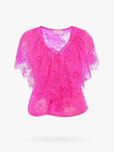 So Allure Floral Lace V-neck Blouse In Pink
