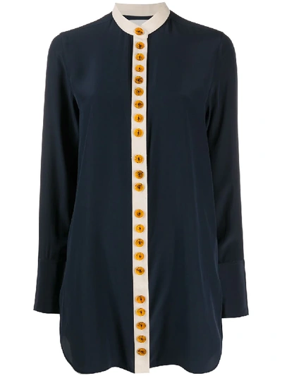 Jil Sander Oversized Round Neck Shirt In Blue