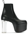 RICK OWENS TRANSPARENT HEEL BOOTS