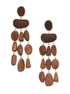 CULT GAIA WOMEN'S TALLULAH MAHOGANY WOOD DROP EARRINGS,0400012370016