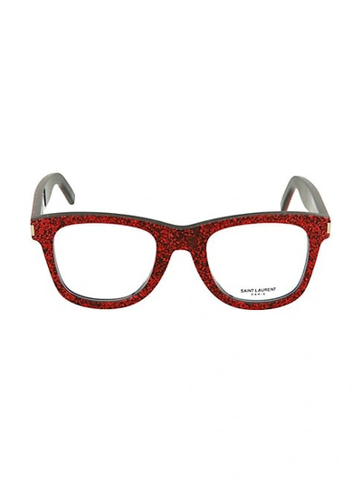 Saint Laurent 50mm Square Optical Glasses In Red