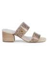 ANNE KLEIN BREEZE SNAKE-PRINT SANDALS,0400010795913