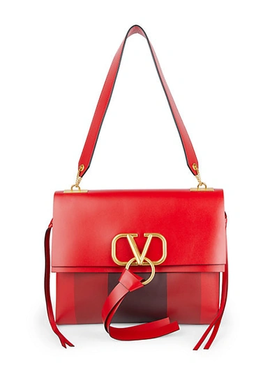 Valentino Garavani Leather Tassel Crossbody In Red