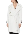 BCBGMAXAZRIA PINSTRIPED BELTED TRENCH COAT