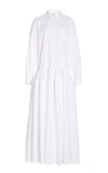 ROSIE ASSOULIN Pleated Tiered Cotton-Poplin Maxi Dress,806197