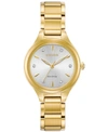 Citizen Eco-drive Women's Corso Diamond-accent Gold-tone Stainless Steel Bracelet Watch 29mm In Gold