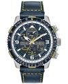 Citizen Eco-drive Men's Analog-digital Chronograph Promaster Blue Angels Skyhawk A-t Blue Leather Strap Watc In Blue/blue