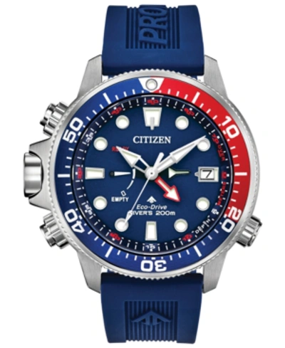 CITIZEN ECO-DRIVE MEN'S PROMASTER AQUALAND BLUE SILICONE STRAP WATCH 46MM