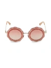 Chloé Caite 52mm Octagonal Sunglasses In Rose Gold