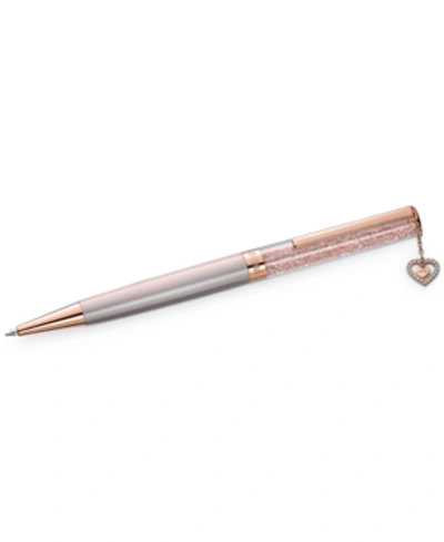 Swarovski Rose Gold-tone Pave Heart Charm Crystalline Ballpoint Pen
