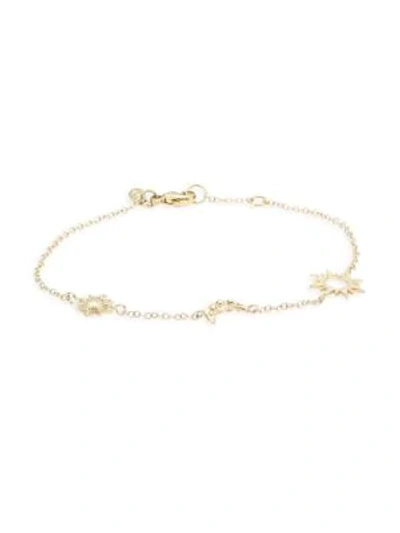 Anzie Women's Celestial White Topaz & 14k Yellow Gold Bracelet