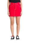 Off-white Red Denim Miniskirt In Rosso