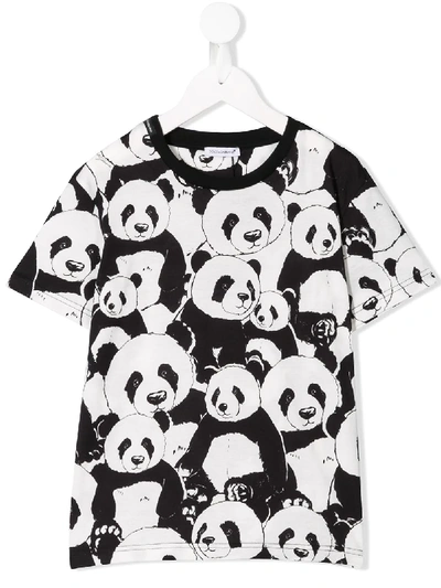 Dolce & Gabbana Kids' Printed Panda T-shirt In Black