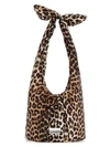 GANNI Mini Padded Leopard-Print Hobo Bag