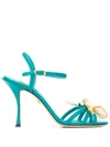 Dolce & Gabbana Butterfly Appliqué Sandals In Blue
