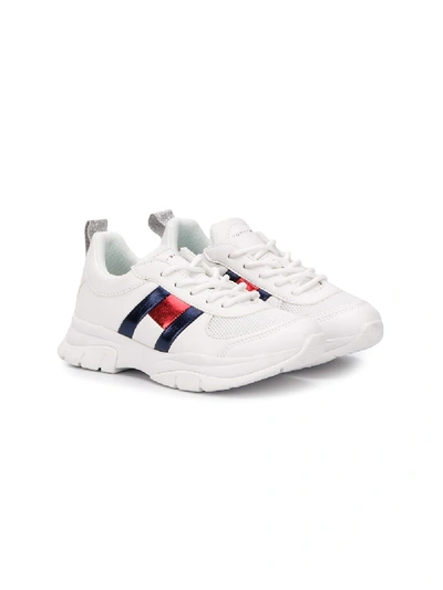 Tommy Hilfiger Junior Kids' Flag Logo Trainers In White