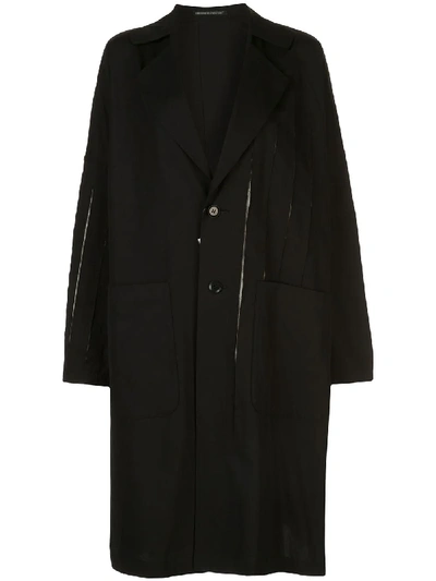 Yohji Yamamoto Single-breasted Midi Coat In Black