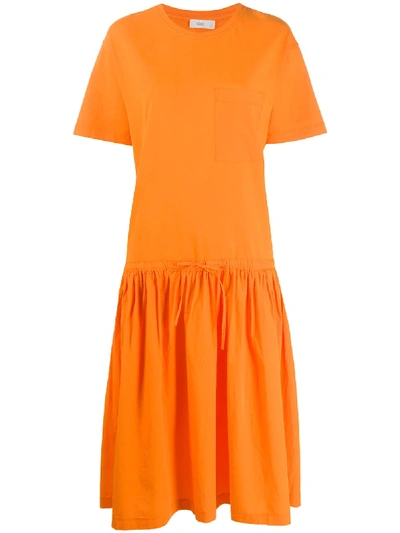 Closed One-pocket T-shirt Dress In Orange