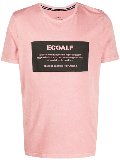 Ecoalf Logo Print T-shirt In Pink