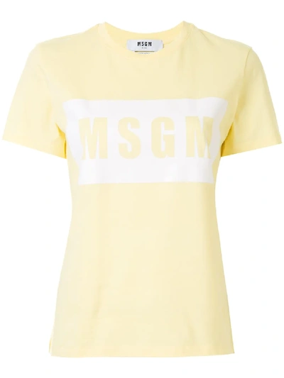 Msgm Logo-print T-shirt In Yellow