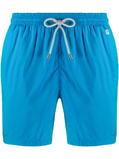 Mc2 Saint Barth Logo-patch Swim Shorts In Blue