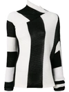 MARQUES' ALMEIDA BLACK AND WHITE DRAPED KNIT TOP,SS18KN0005LWK