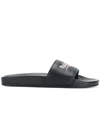 BALENCIAGA Contrasting Logo Slide Sandals Black,500578 WAM00