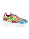 VERSACE Chain Reaction 2 Fluo Barocco-Print Sneakers